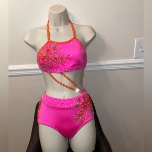 Pink and orange Child large jazz costume